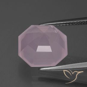 Quartzo Rosa Luz rosa Natural 7.34ct, Corte Octógono / Esmeralda, Transparente