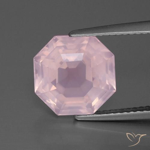 4.88ct Natural Rosa Claro Rosa Quartzo Rosa, Corte Esmeralda, Transparente
