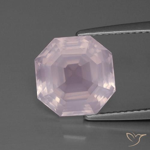 4.69ct Natural Luz rosa Quartzo Rosa, Corte Esmeralda, Transparente
