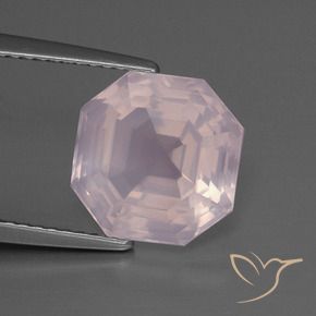 Quartzo Rosa Luz rosa Natural 4.69ct, Corte Octógono / Esmeralda, Transparente