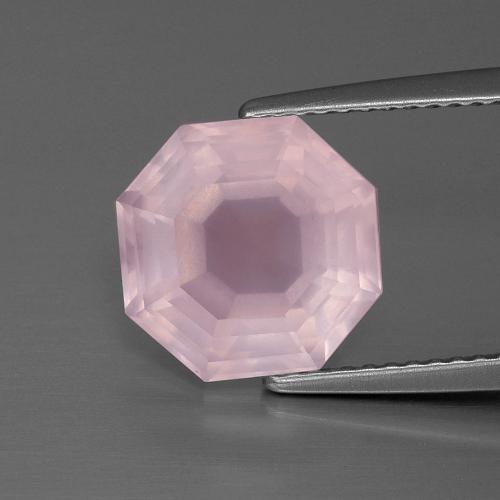 Quartzo Rosa Luz rosa Natural 4.26ct, Corte Esmeralda, Transparente