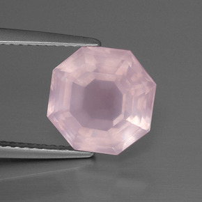 Quartzo Rosa Luz rosa Natural 4.26ct, Corte Esmeralda, Transparente