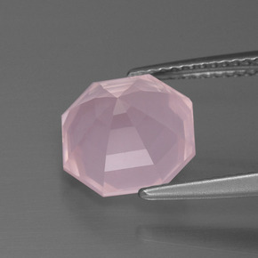 Quartzo Rosa Luz rosa Natural 4.26ct, Corte Esmeralda, Transparente