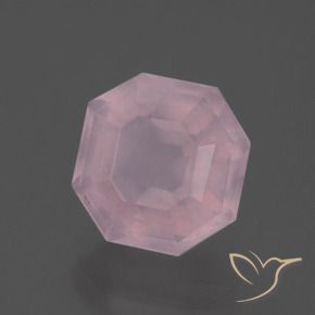Quartzo Rosa rosa médio Natural 3.88ct, Corte Octógono / Esmeralda, Transparente
