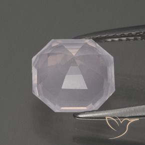 Quartzo Rosa Rosa bem claro Natural 3.05ct, Corte Octógono / Esmeralda, Transparente