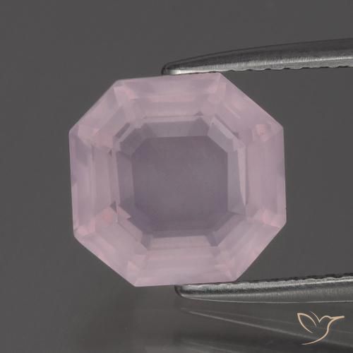 3.57ct Natural Luz rosa Quartzo Rosa, Corte Esmeralda, Transparente