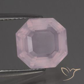 Quartzo Rosa Luz rosa Natural 3.57ct, Corte Octógono / Esmeralda, Transparente