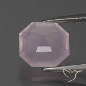 Quartzo Rosa Luz rosa Natural 3.57ct, Corte Octógono / Esmeralda, Transparente