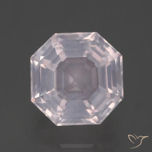3.64ct Natural Rosa bem claro Quartzo Rosa, Corte Esmeralda, Transparente