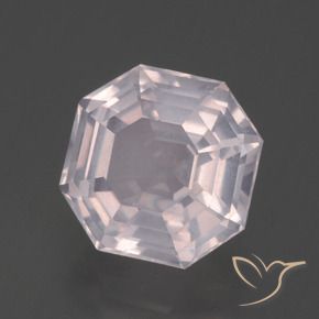 Quartzo Rosa Rosa bem claro Natural 3.64ct, Corte Octógono / Esmeralda, Transparente