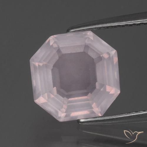 3.45ct Natural Rosa Rosa bem claro Quartzo Rosa, Corte Esmeralda, Transparente