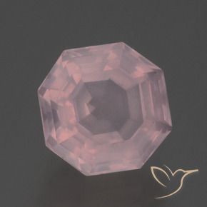 Quartzo Rosa Luz rosa Natural 3.56ct, Corte Octógono / Esmeralda, Transparente