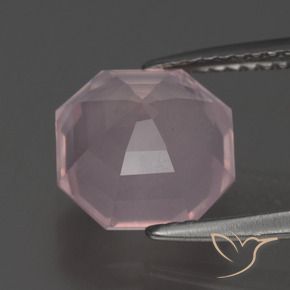 Quartzo Rosa Luz rosa Natural 3.56ct, Corte Octógono / Esmeralda, Transparente
