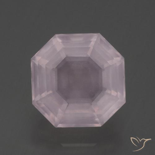 3.29ct Natural Luz rosa Quartzo Rosa, Corte Esmeralda, Transparente