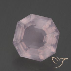 Quartzo Rosa Luz rosa Natural 3.29ct, Corte Octógono / Esmeralda, Transparente