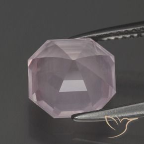 Quartzo Rosa Luz rosa Natural 3.29ct, Corte Octógono / Esmeralda, Transparente