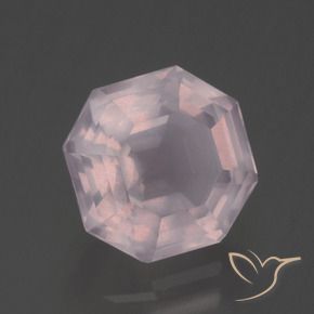 Quartzo Rosa Rosa Claro Rosa Natural 3.32ct, Corte Octógono / Esmeralda, Transparente