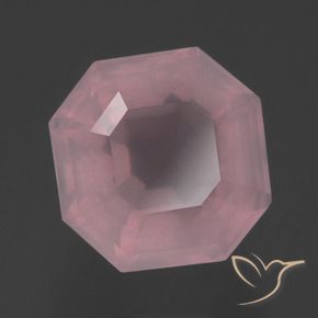 Quartzo Rosa rosa rosa médio Natural 5.18ct, Corte Octógono / Esmeralda, Transparente