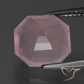 Quartzo Rosa rosa rosa médio Natural 5.18ct, Corte Octógono / Esmeralda, Transparente
