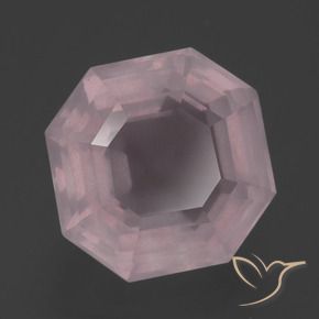 Quartzo Rosa Luz rosa Natural 5.34ct, Corte Octógono / Esmeralda, Transparente