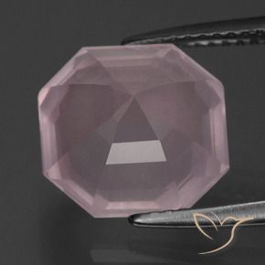 Quartzo Rosa Luz rosa Natural 5.34ct, Corte Octógono / Esmeralda, Transparente
