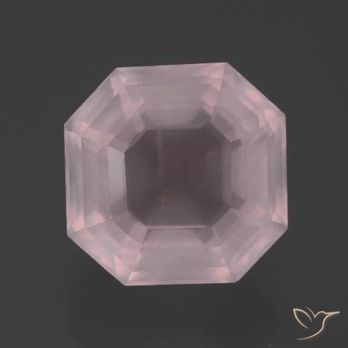 5.88ct Natural Luz rosa Quartzo Rosa, Corte Esmeralda, Transparente