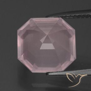 Quartzo Rosa Luz rosa Natural 5.88ct, Corte Octógono / Esmeralda, Transparente