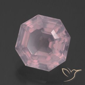 Quartzo Rosa rosa rosa médio Natural 5.64ct, Corte Octógono / Esmeralda, Transparente