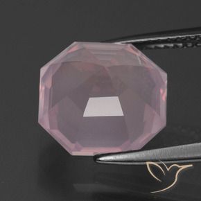 Quartzo Rosa rosa rosa médio Natural 5.64ct, Corte Octógono / Esmeralda, Transparente
