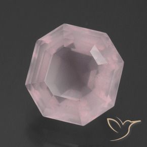Quartzo Rosa Rosa Claro Rosa Natural 5.94ct, Corte Octógono / Esmeralda, Transparente