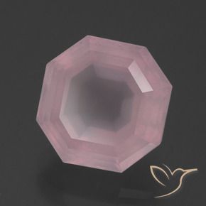 Quartzo Rosa rosa rosa Natural 5.86ct, Corte Octógono / Esmeralda, Transparente