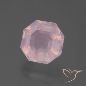 Quartzo Rosa rosa rosa Natural 5.94ct, Corte Octógono / Esmeralda, Transparente