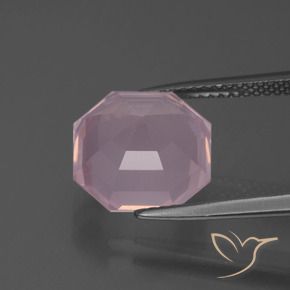 Quartzo Rosa rosa rosa Natural 5.94ct, Corte Octógono / Esmeralda, Transparente