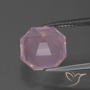 Quartzo Rosa rosa rosa Natural 5.77ct, Corte Octógono / Esmeralda, Transparente