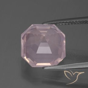 Quartzo Rosa Luz rosa Natural 6.77ct, Corte Octógono / Esmeralda, Transparente