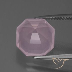 Quartzo Rosa Rosa chiclete Natural 6.34ct, Corte Octógono / Esmeralda, Transparente