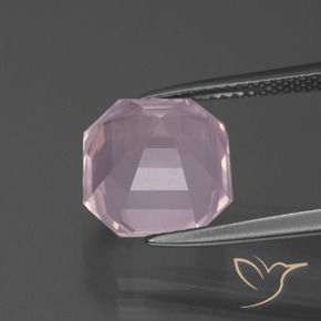 Quartzo Rosa Luz rosa Natural 5.87ct, Corte Octógono / Esmeralda, Transparente