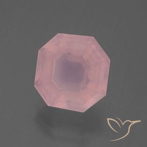 Quartzo Rosa Rosa Vivo Natural 6.23ct, Corte Octógono / Esmeralda, Transparente