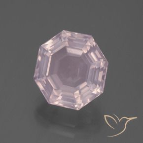 Quartzo Rosa Rosa Claro Rosa Natural 5.71ct, Corte Octógono / Esmeralda, Transparente