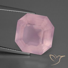 Quartzo Rosa rosa rosa médio Natural 12.51ct, Corte Octógono / Esmeralda, Transparente