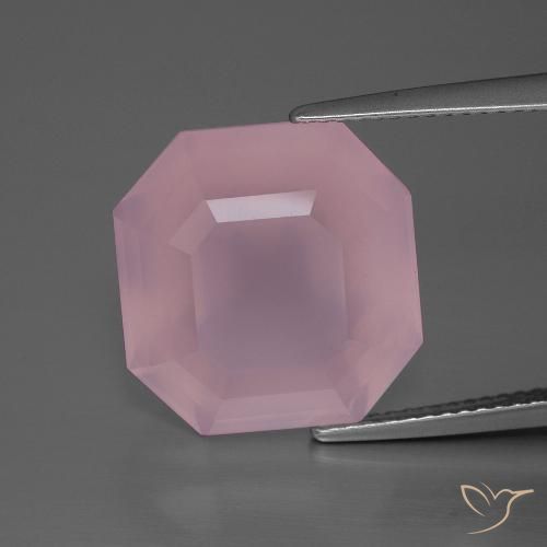 13.20ct Natural rosa rosa médio Quartzo Rosa, Corte Esmeralda, Transparente