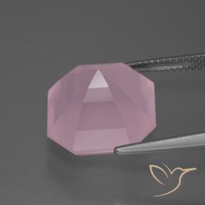 Quartzo Rosa rosa rosa médio Natural 13.20ct, Corte Octógono / Esmeralda, Transparente