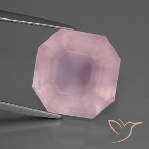 Quartzo Rosa rosa rosa médio Natural 12.82ct, Corte Octógono / Esmeralda, Transparente