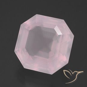 Quartzo Rosa Luz rosa Natural 13.75ct, Corte Octógono / Esmeralda, Transparente