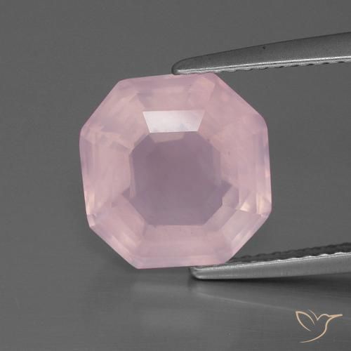 4.35ct Natural rosa rosa médio Quartzo Rosa, Corte Esmeralda, Transparente