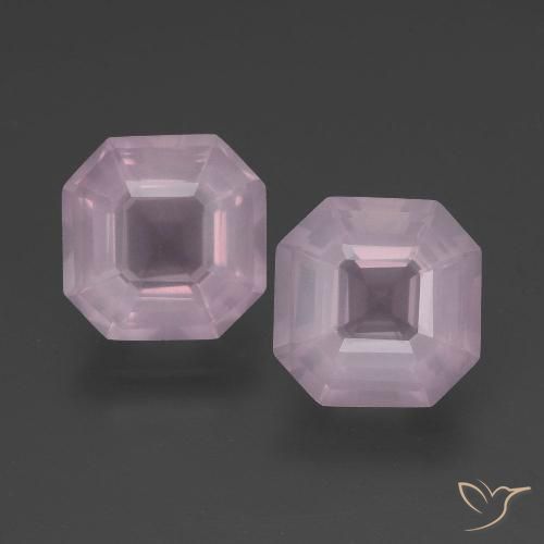 6.00ctw Natural Luz rosa Quartzo Rosa, Corte Esmeralda, Transparente