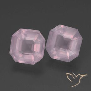 Pedras preciosas de Quartzo Rosa Luz rosa natural de 6.00 ct, Corte Octógono / Esmeralda, Transparente