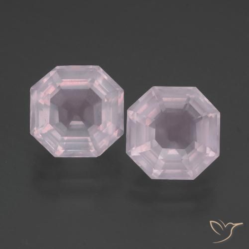 5.39ctw Natural Rosa chiclete Quartzo Rosa, Corte Esmeralda, Transparente