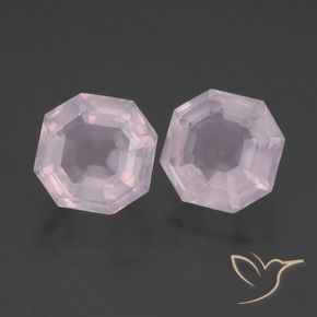 Pedras preciosas de Quartzo Rosa Rosa chiclete natural de 5.39 ct, Corte Octógono / Esmeralda, Transparente