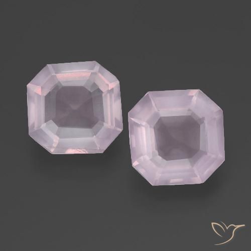 4.85ctw Natural Luz rosa Quartzo Rosa, Corte Esmeralda, Transparente